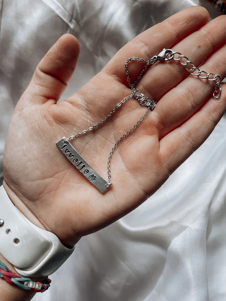 custom handstamped necklace