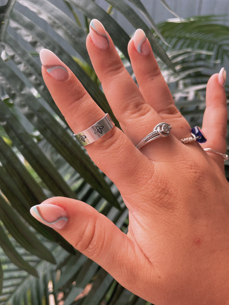 bumblebee handstamped ring