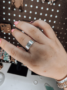 breast cancer awareness handstamped ring