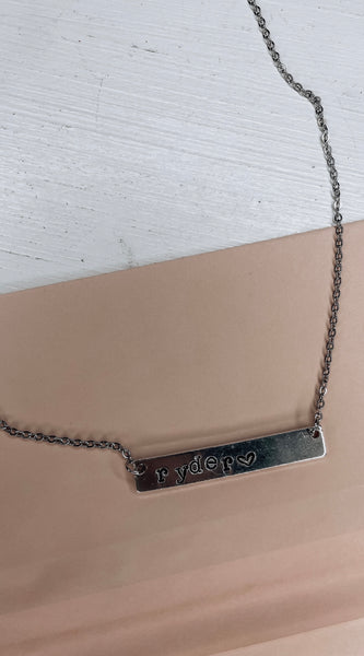 custom handstamped necklace