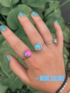 tie dye wire rings