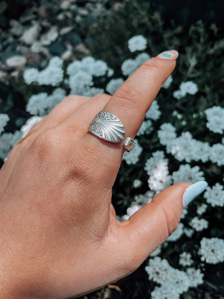 vintage floral spoon ring