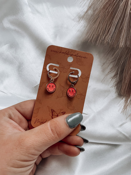 mini smiley earrings