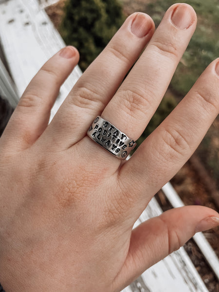 3/8” handstamped ring