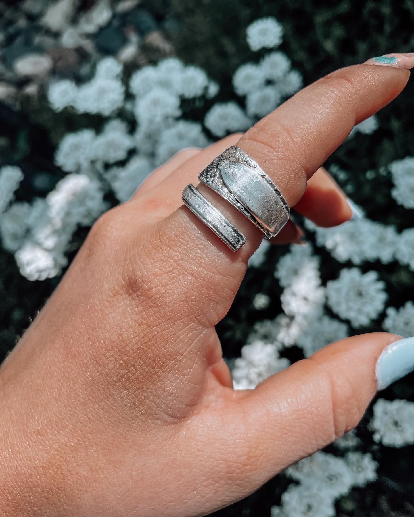 wrapped floral spoon ring