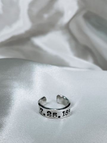 customizable typewriter font NUMBER handstamped ring