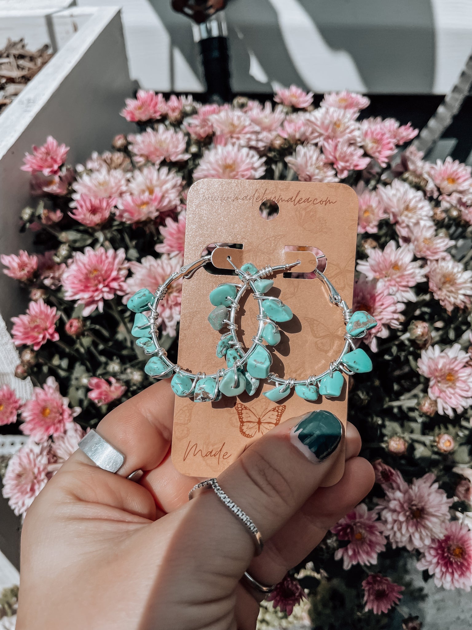 turquoise hoop earrings