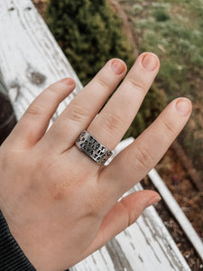 3/8” handstamped ring