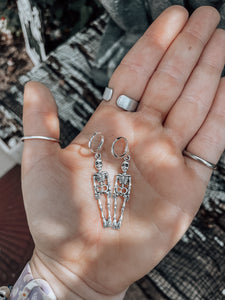 spooky skeleton earrings