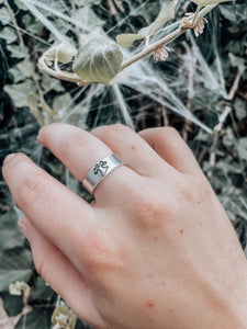 ghost handstamped ring